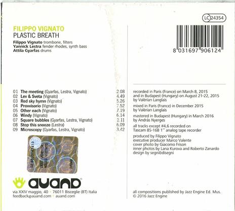 Plastic Breath - CD Audio di Filippo Vignato - 2