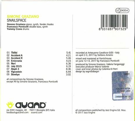 Snailspace - CD Audio di Simone Graziano - 2