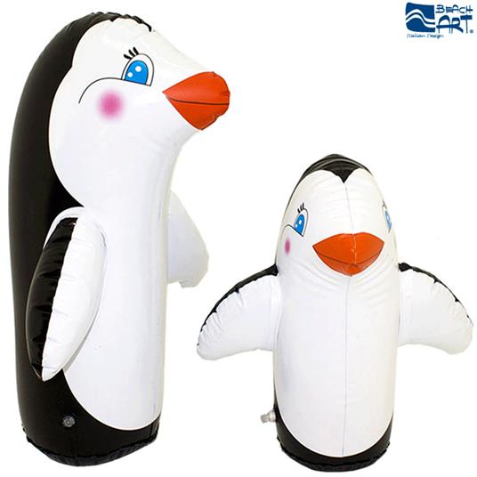 Pinguino Gonfiabile Sempre In Piedi Mamma 60 Cm H Gioco Mare Bambini - 2