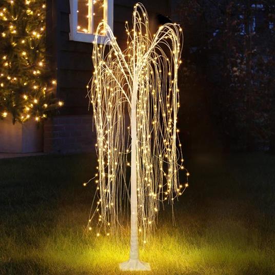 Albero di Natale Pendente Luminoso 180cm con 360 Luci LED Bianco Caldo  Esterno - Bakaji - Idee regalo | IBS