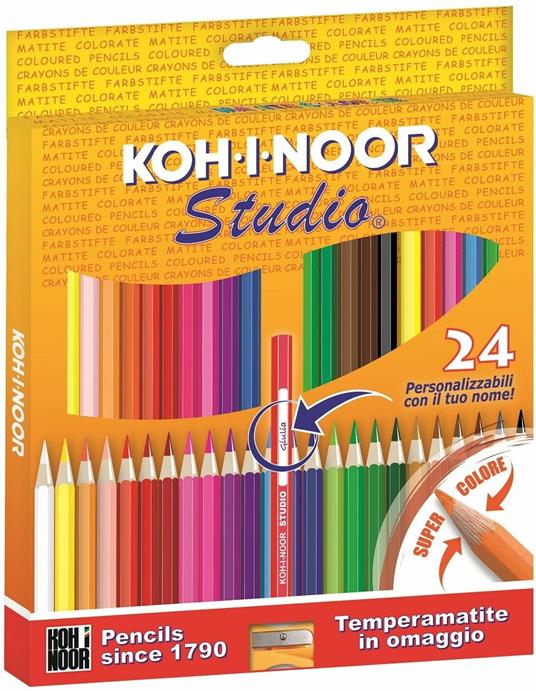 Pastelli Studio Basic Koh-I-Noor. Confezione 24 matite colorate. Con  temperamatite - Koh-I-Noor - Cartoleria e scuola | IBS