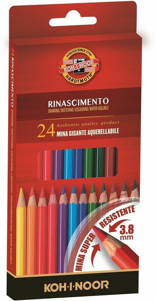 Pastelli acquarellabili Mondeluz Koh-I-Noor con mina gigante 3,8 mm.  Confezione 24 matite colorate - Koh-I-Noor - Cartoleria e scuola | IBS