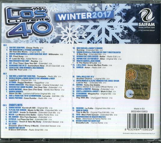 Los Cuarenta Winter 2017 - CD Audio - 2