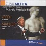 Te Deum - Sinfonia n.1 - CD Audio di Gustav Mahler,Giuseppe Verdi