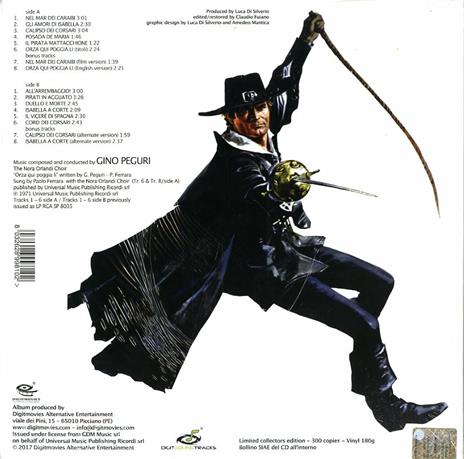 Il corsaro nero (Colonna sonora) - Vinile LP + CD Audio di Gino Peguri - 2