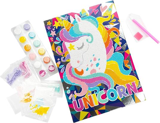 DIAMANTINY Diamond Painting Kit Unicorno, Crea Il Mosaico coi Cristalli  Colorati, Colore Blu, 90007B - Diamantiny - Perline e gioielli - Giocattoli