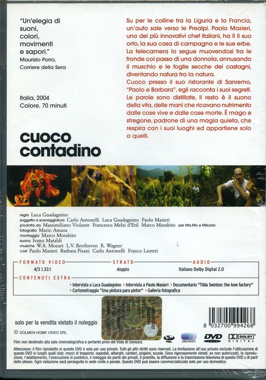 Cuoco contadino - DVD - Film di Luca Guadagnino Documentario | IBS