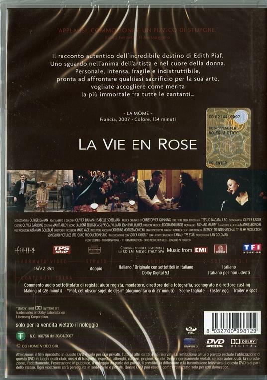 La vie en rose - DVD - Film di Olivier Dahan Drammatico | IBS