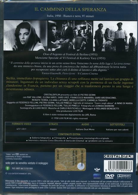 Il cammino della speranza di Pietro Germi - DVD - 2