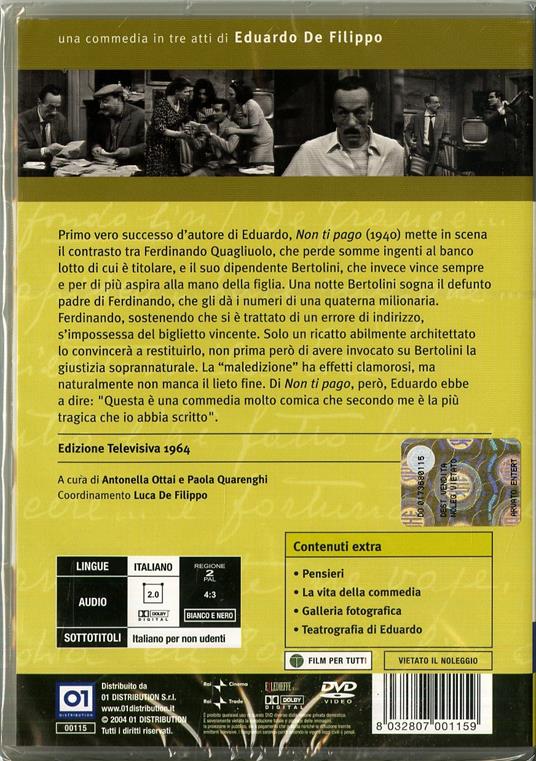 Non ti pago. Collector's Edition (DVD) - DVD - Film di Eduardo De Filippo  Commedia | IBS