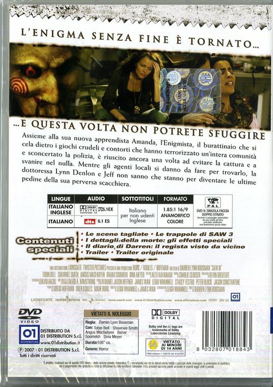 Saw III di Darren Lynn Bousman - DVD - 2