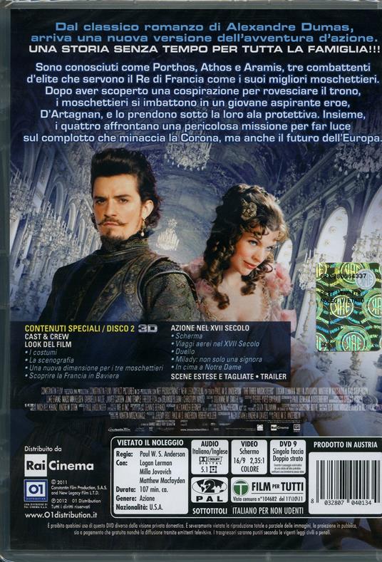 I tre moschettieri 2D + 3D (2 DVD) di Paul W. S. Anderson - 2