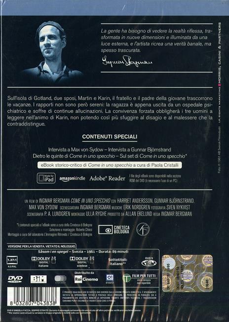 Come in uno specchio - DVD - Film di Ingmar Bergman Drammatico | IBS