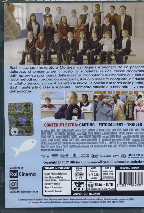 Monsieur Lazhar di Philippe Falardeau - DVD - 2