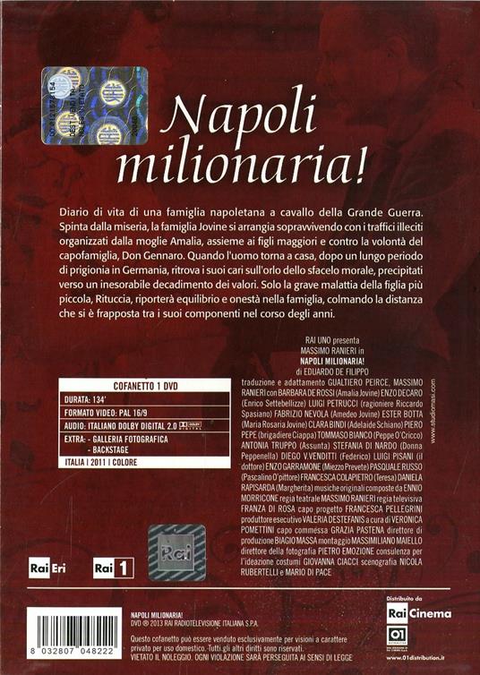 Napoli Milionaria! di Massimo Ranieri,Franza Di Rosa - DVD - 2