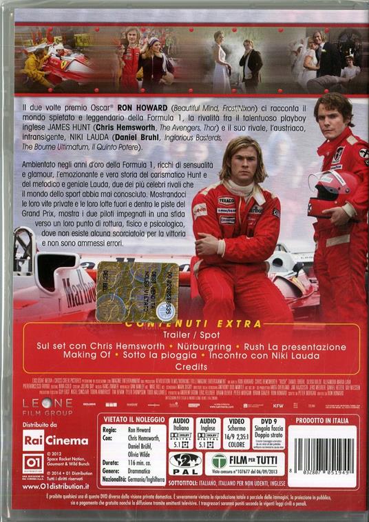 Rush di Ron Howard - DVD - 2