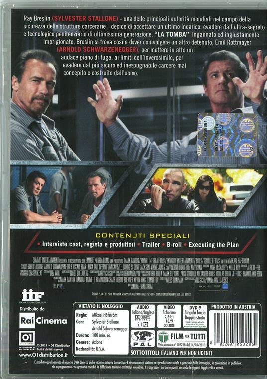 Escape Plan. Fuga dall'inferno di Mikael Håfström - DVD - 2