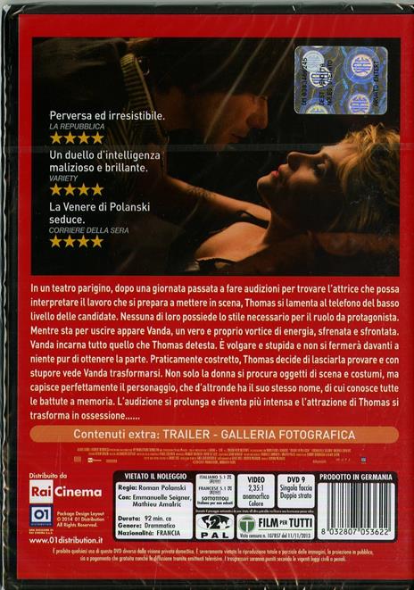 Venere in pelliccia - DVD - Film di Roman Polanski Drammatico | IBS
