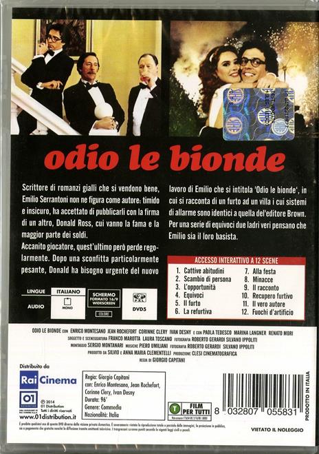 Odio le bionde di Giorgio Capitani - DVD - 2