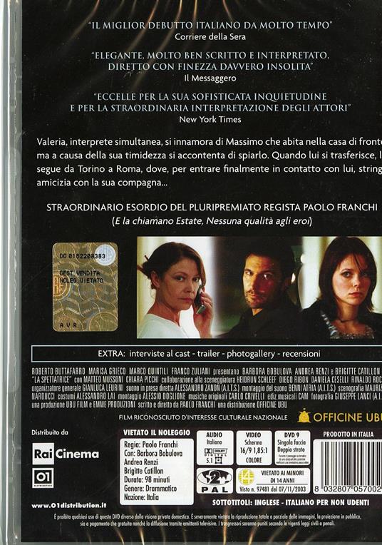 La spettatrice di Paolo Franchi - DVD - 2