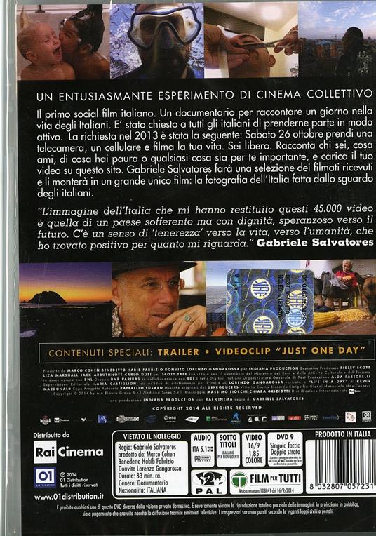 Italy in a Day. Un giorno da italiani - DVD - Film di Gabriele Salvatores  Documentario | IBS