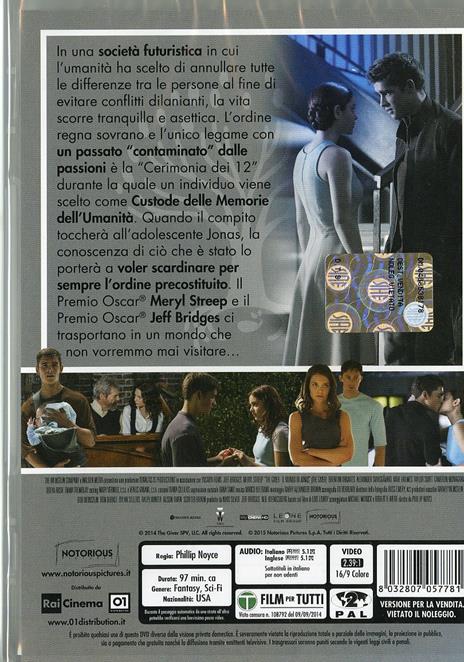 The Giver. Il mondo di Jonas di Phillip Noyce - DVD - 2