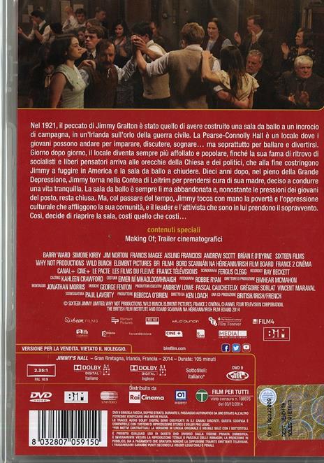 Jimmy's Hall. Una storia d'amore e libertà di Ken Loach - DVD - 2