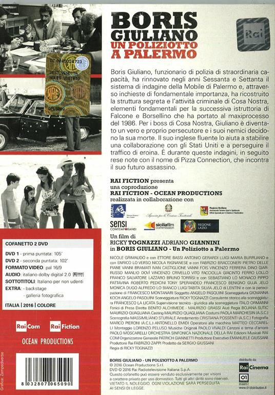 Boris Giuliano. Un poliziotto a Palermo (2 DVD) di Ricky Tognazzi - DVD - 2