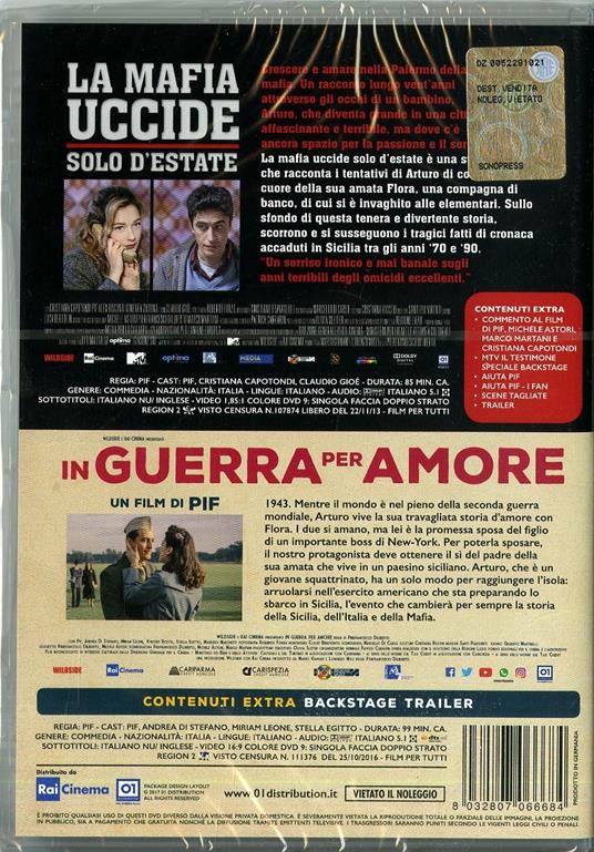 Cofanetto Pif. La mafia uccide solo d'estate - In guerra per amore (2 DVD) di Pif - 2