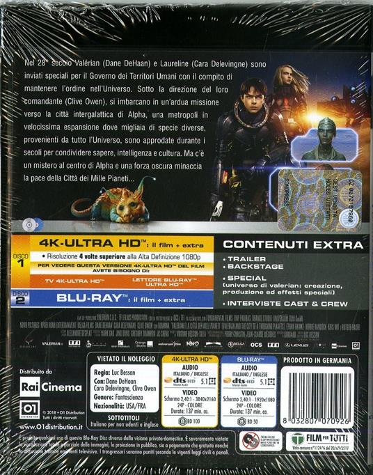 Valerian e la città dei mille pianeti (Blu-ray + Blu-ray Ultra HD 4K) di Luc Besson - 2