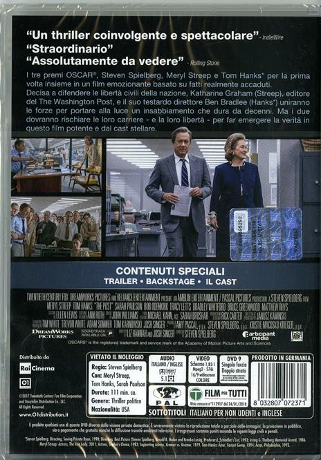 The Post (DVD) di Steven Spielberg - DVD - 2