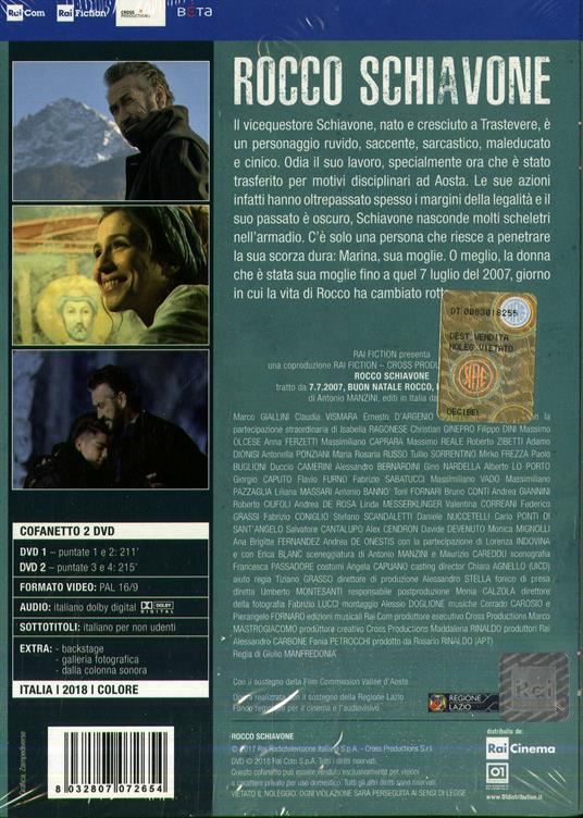 Rocco Schiavone. Stagione 2. Serie TV ita (2 DVD) - DVD - Film di Giulio  Manfredonia Giallo | IBS