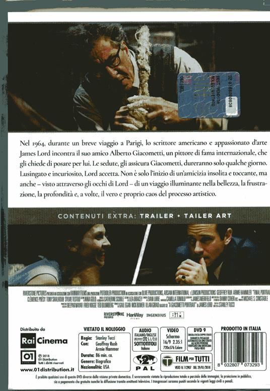 Final Portrait. L'arte di essere amici (DVD) di Stanley Tucci - DVD - 2