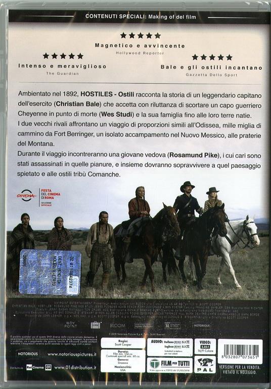 Hostiles. Ostili (DVD) di Scott Cooper - DVD - 2