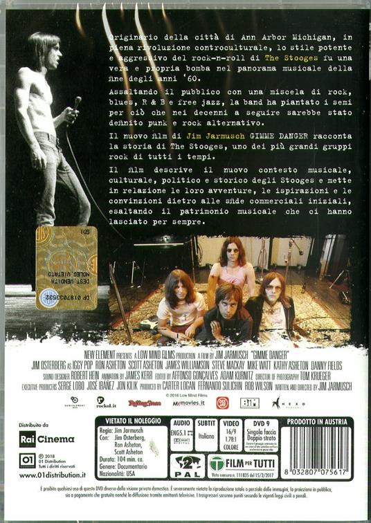 Gimme Danger (DVD) - DVD - Film di Jim Jarmusch Musica | IBS