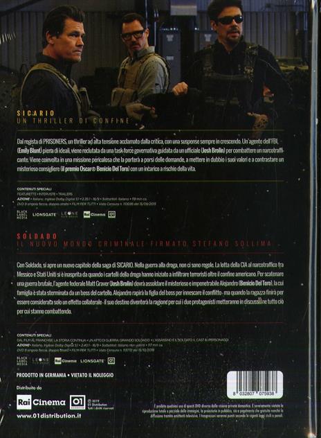 Cofanetto Sicario + Soldado (DVD) di Denis Villeneuve,Stefano Sollima - 2