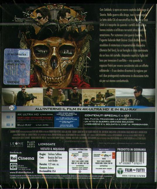 Soldado (Blu-ray + Blu-ray 4K Ultra HD) di Stefano Sollima - Blu-ray + Blu-ray Ultra HD 4K - 2