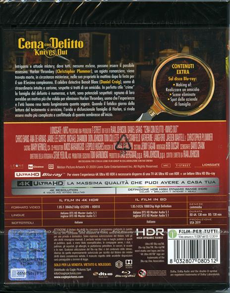 Cena con delitto (Blu-ray + Blu-ray Ultra HD 4K) - Blu-ray + Blu-ray Ultra  HD 4K - Film di Rian Johnson Giallo