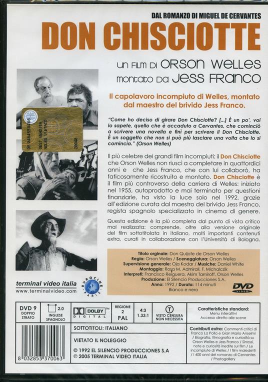 Don Chisciotte - DVD - Film di Orson Welles Drammatico | IBS