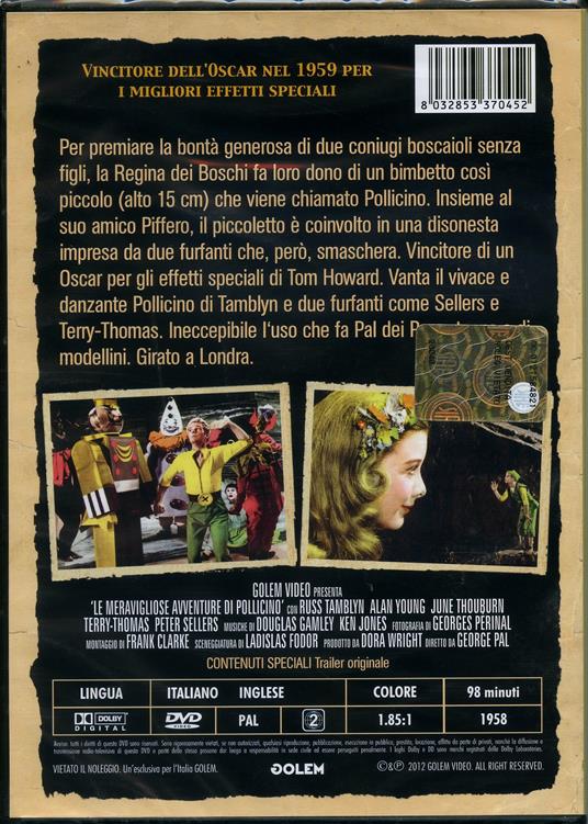 Le meravigliose avventure di Pollicino di George Pal - DVD - 2