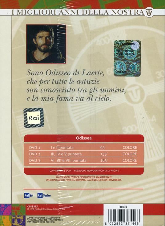Odissea. Le avventure di Ulisse (3 DVD) - DVD - Film di Franco Rossi ,  Mario Bava Avventura | IBS