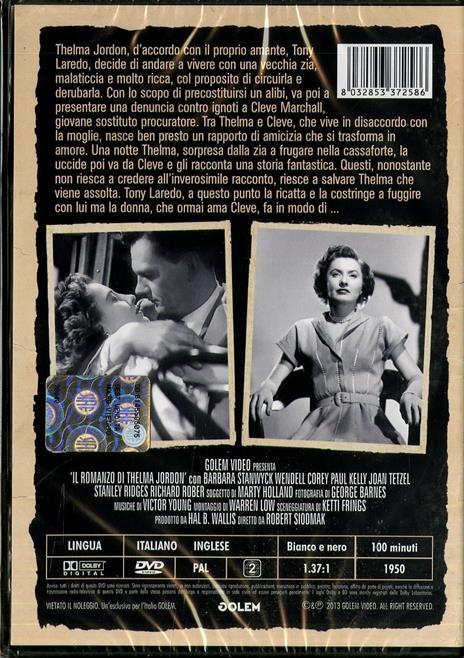 Il romanzo di Thelma Jordon di Robert Siodmak - DVD - 2