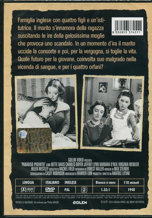 Paradiso proibito - DVD - Film di Anatole Litvak Drammatico | IBS