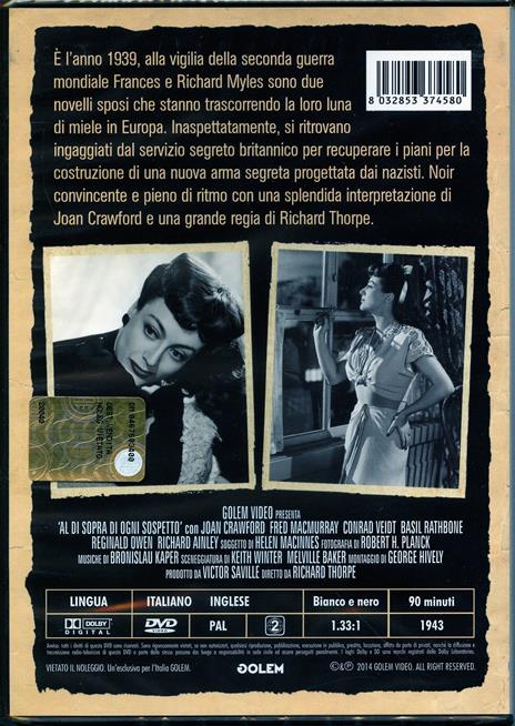 Al di sopra di ogni sospetto di Richard Thorpe - DVD - 2