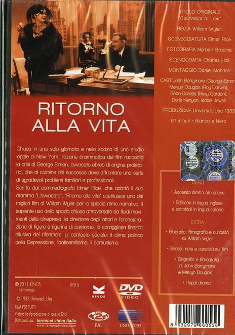 Ritorno alla vita di William Wyler - DVD - 2