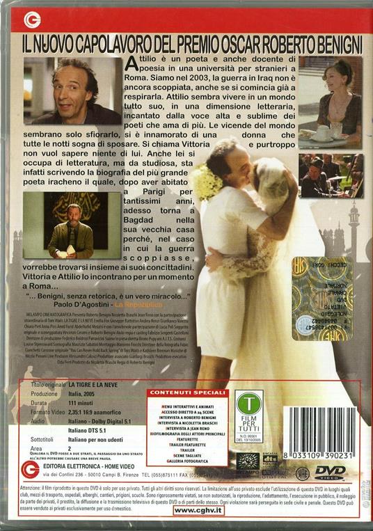 La tigre e la neve<span>.</span> Grandi Film di Roberto Benigni - DVD - 2