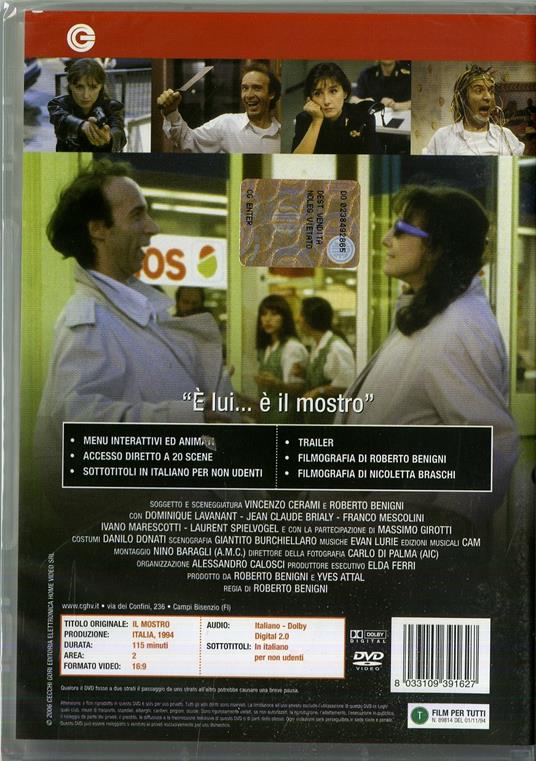 Il mostro - DVD - Film di Roberto Benigni Commedia | IBS
