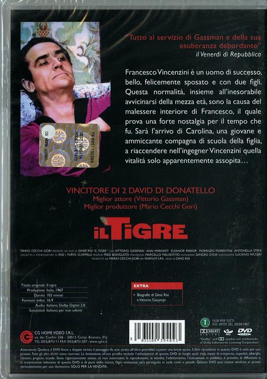 Il tigre - DVD - Film di Dino Risi Commedia | IBS