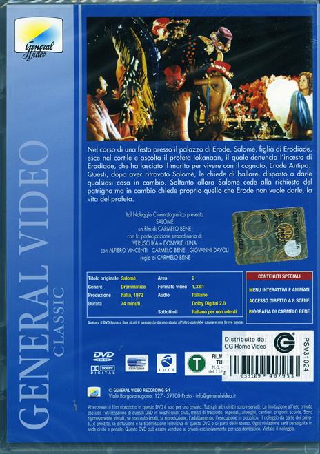 Salomè di Carmelo Bene - DVD - 2