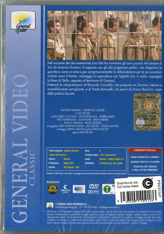 Antonio Gramsci: i giorni del carcere di Lino Del Fra - DVD - 2